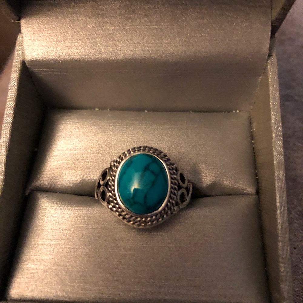 Turquoise Native American Made Ring Sz 7